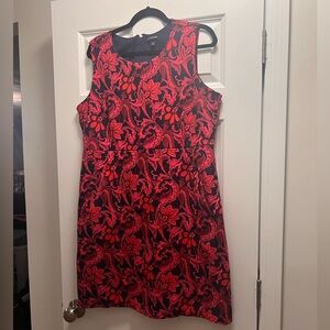 Lands' End Navy and Red Sheath Mini Dress